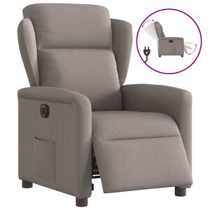 vidaXL Elektrick&eacute; polohovac&iacute; křeslo taupe textil