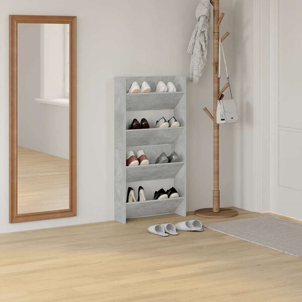 vidaXL N&aacute;stěnn&eacute; botn&iacute;ky 2 ks betonově &scaron;ed&eacute; 60 x 18 x 60 cm dřevotř&iacute;ska