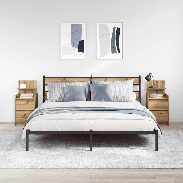 vidaXL Nočn&iacute; skř&iacute;ňky se 2 z&aacute;suvkami 2 ks Dub Artisan 38x34x80 cm