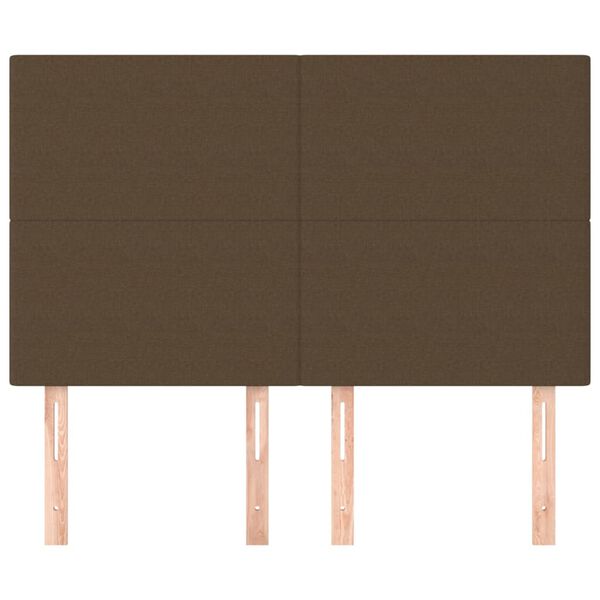 vidaXL Čelo postele tmavě hněd&eacute; 144x5x118/128 cm l&aacute;tkov&eacute;