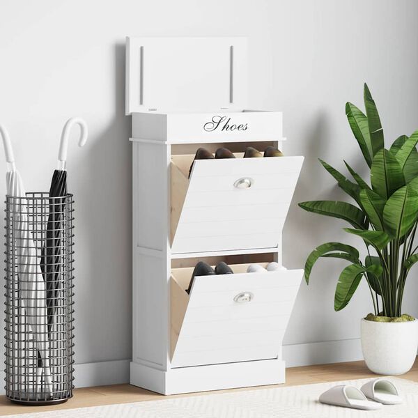 vidaXL Botn&iacute;k b&iacute;l&yacute; 50 x 28 x 98 cm dřevo pavlovnie