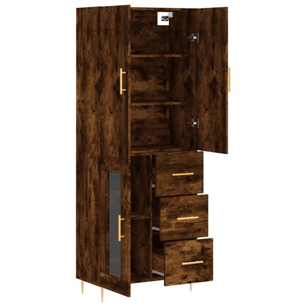 vidaXL Skř&iacute;ň highboard kouřov&yacute; dub 69,5 x 34 x 180 cm kompozitn&iacute; dřevo