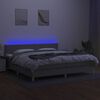 vidaXL Box spring postel s matrac&iacute; a LED světle &scaron;ed&aacute; 200x200 cm textil