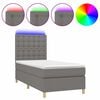 vidaXL Box spring postel s matrac&iacute; a LED tmavě &scaron;ed&aacute; 90x200 cm textil