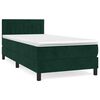 vidaXL Box spring postel s matrac&iacute; tmavě zelen&aacute; 100x200 cm samet