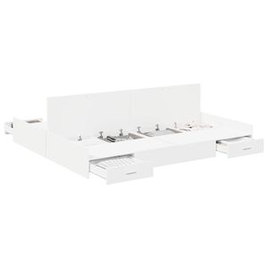 vidaXL R&aacute;m postele s &uacute;ložn&yacute;m prostorem se z&aacute;suvkou B&iacute;l&aacute; 180 x 200 cm