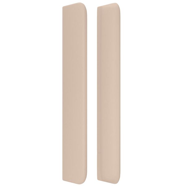 vidaXL Čelo postele typu u&scaron;&aacute;k cappuccino 147x16x118/128 cm uměl&aacute; kůže