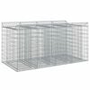 vidaXL Gabionov&yacute; vyv&yacute;&scaron;en&yacute; z&aacute;hon 2 ks 200 x 100 x 100 cm Stř&iacute;brn&aacute;