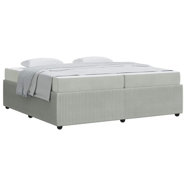 vidaXL R&aacute;m postele s matrac&iacute; Světle &scaron;ed&aacute; 200 x 200 cm textil