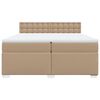 vidaXL Box spring postel s matrac&iacute; cappuccino 200 x 200 cm uměl&aacute; kůže