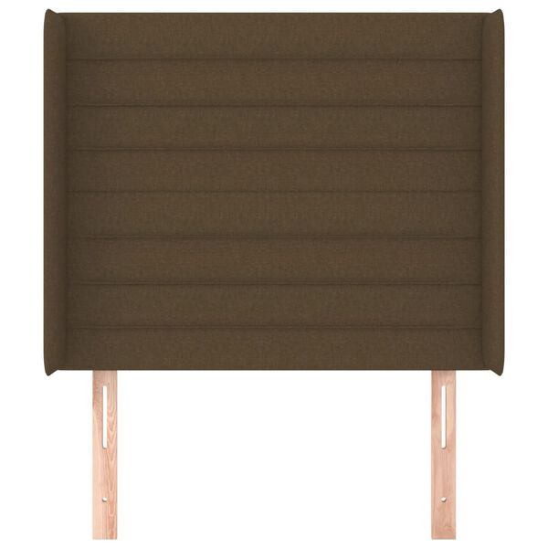 vidaXL Čelo postele typu u&scaron;&aacute;k tmavě hněd&eacute; 93x16x118/128 cm textil