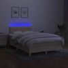 vidaXL Box spring postel s matrac&iacute; a LED kr&eacute;mov&aacute; 120x190 cm textil