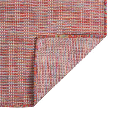 vidaXL Venkovní hladce tkaný koberec 120x170 cm červená