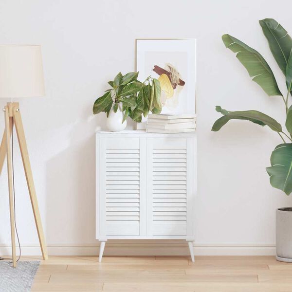 vidaXL Skř&iacute;ňov&eacute; dveře Louvred Design 2 ks B&iacute;l&aacute; 61,5x29,5 cm