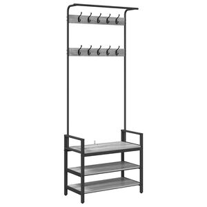 vidaXL Vě&scaron;&aacute;k na kab&aacute;ty &Scaron;ed&aacute; Sonoma 75 x 34 x 184 cm Kompozitn&iacute; dřevo