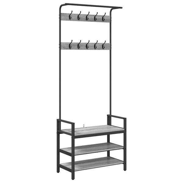 vidaXL Vě&scaron;&aacute;k na kab&aacute;ty &Scaron;ed&aacute; Sonoma 75 x 34 x 184 cm Kompozitn&iacute; dřevo