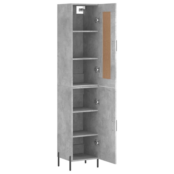 vidaXL Skř&iacute;ň highboard betonově &scaron;ed&aacute; 34,5x34x180 cm kompozitn&iacute; dřevo