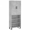 vidaXL Skř&iacute;ň highboard betonově &scaron;ed&aacute; 69,5x34x180 cm kompozitn&iacute; dřevo