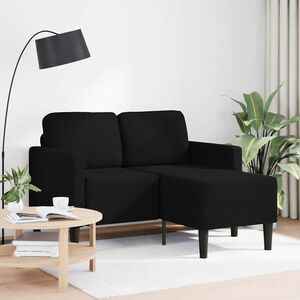 vidaXL Dvoum&iacute;stn&aacute; pohovka s leh&aacute;tkem ve tvaru L čern&aacute; 125 cm l&aacute;tka