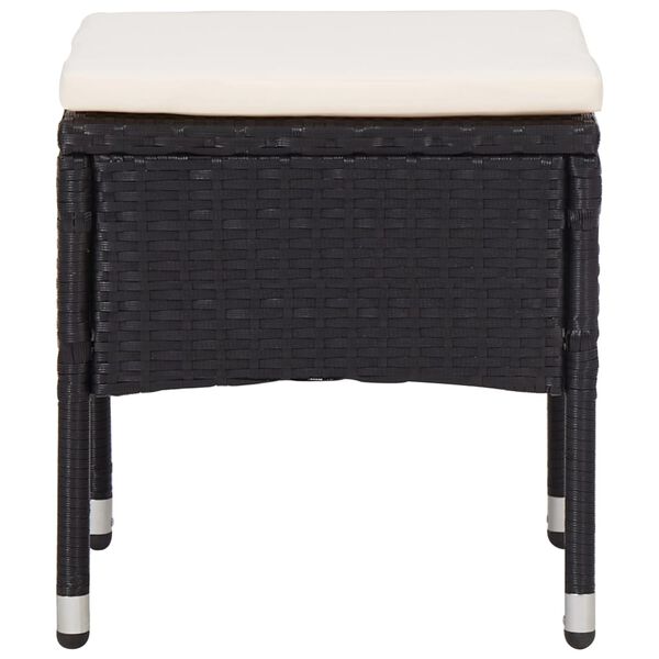 vidaXL 5dílný zahradní jídelní set černý polyratan a sklo