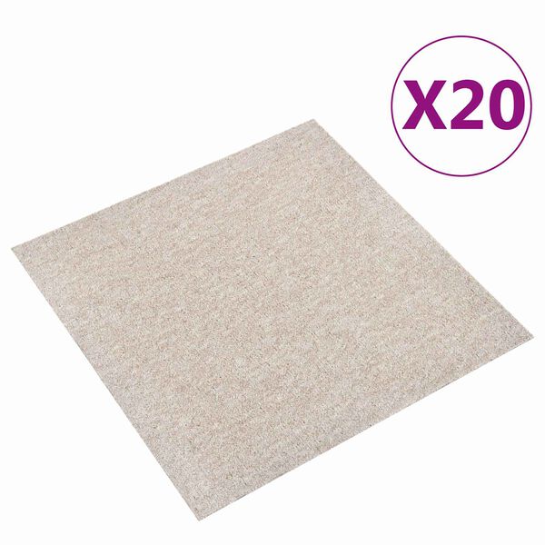 vidaXL Koberec 20 pcs Světl&yacute; b&eacute;žov&yacute; 50 x 50 cm 100% polypropylen