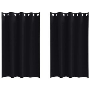 vidaXL Z&aacute;věsy na zatemněn&iacute; s kroužky 2 ks Čern&aacute; 175 x 140 cm Polyester