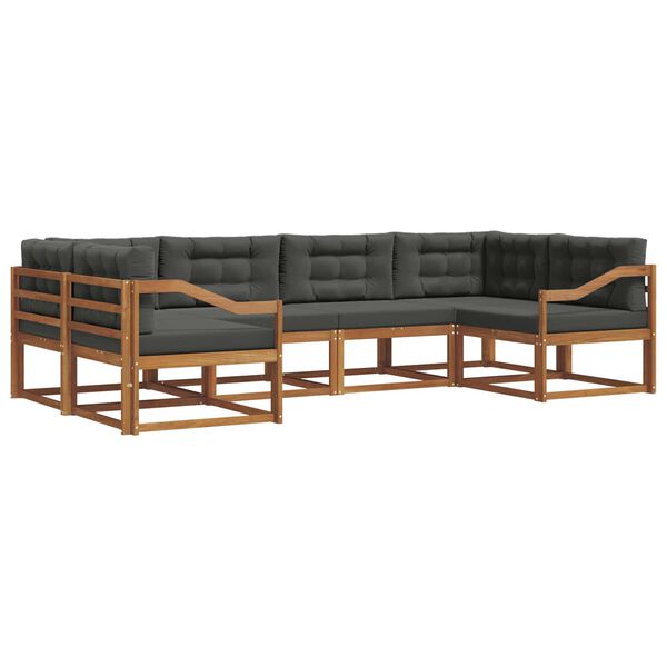 vidaXL Venkovn&iacute; pohovkov&aacute; souprava 6 pcs Přirozen&aacute; a Anthracitov&aacute;