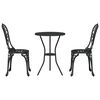 vidaXL Zahradn&iacute; bistro set 3 pcs Čern&aacute; Hlin&iacute;k