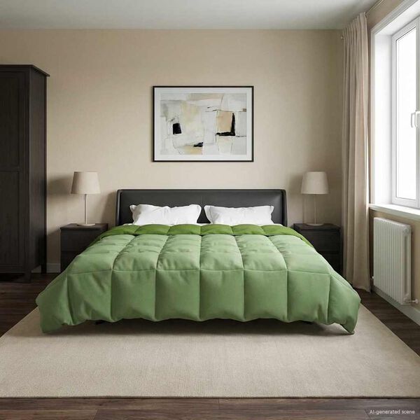 vidaXL Zimn&iacute; přikr&yacute;vka &Scaron;něrov&aacute;n Zelen&aacute; 200 x 220 cm Mikrovl&aacute;kno