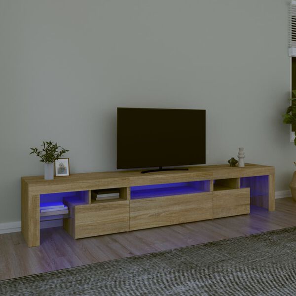 vidaXL TV skř&iacute;ňka s LED osvětlen&iacute;m dub sonoma 215x36,5x40 cm