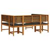 vidaXL Sada zahradních laviček 5 pcs Hnědá masivní akáciové dřevo