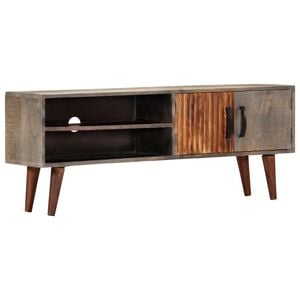 vidaXL TV stolek &scaron;ed&yacute; 130 x 30 x 46 cm masivn&iacute; hrub&yacute; mangovn&iacute;k