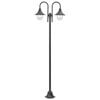 vidaXL Zahradn&iacute; sloupov&aacute; lampa 2 ramena E27 220 cm hlin&iacute;k bronzov&aacute;