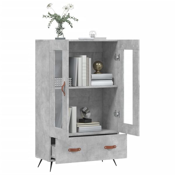 vidaXL Skř&iacute;ň highboard betonově &scaron;ed&aacute; 69,5x31x115 cm kompozitn&iacute; dřevo