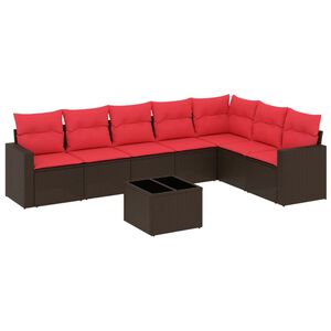 vidaXL 8d&iacute;ln&aacute; zahradn&iacute; sedac&iacute; souprava s podu&scaron;kami hněd&aacute; polyratan