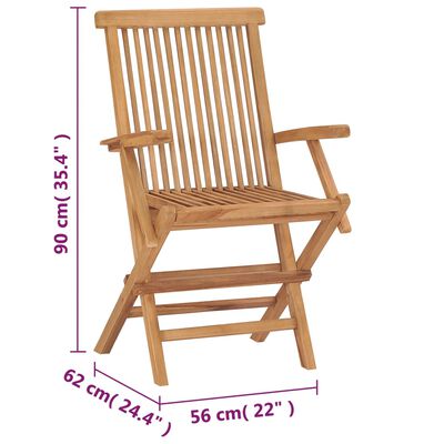 vidaXL Skládací zahradní židle 2 ks masivní teakové dřevo