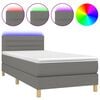 vidaXL Box spring postel s matrac&iacute; a LED tmavě &scaron;ed&aacute; 90x200 cm textil
