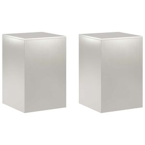 vidaXL Stojan na rostliny 2 pcs Stř&iacute;brn&aacute; 40 x 40 x 60 cm Ocel