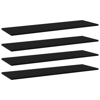 vidaXL Přídavné police 4 ks černé 100 x 30 x 1,5 cm dřevotříska
