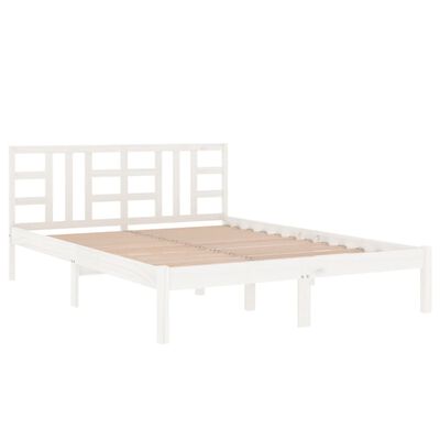 vidaXL Rám postele bílý masivní dřevo 120 x 200 cm