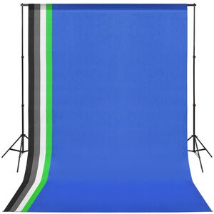 vidaXL Profesion&aacute;ln&iacute; foto studio set: 5 pozad&iacute; a nastaviteln&yacute; r&aacute;m