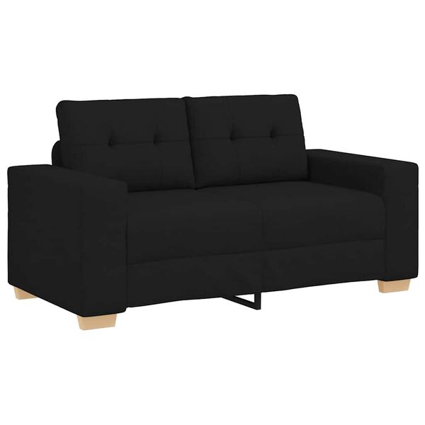 vidaXL Loveseat Sofa Čern&yacute; 160x77x82 cm textil