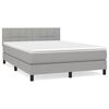 vidaXL Box spring postel s matrac&iacute; světle &scaron;ed&aacute; 140 x 190 cm textil