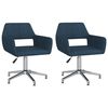 vidaXL Otočn&eacute; j&iacute;deln&iacute; židle 2 ks modr&eacute; textil