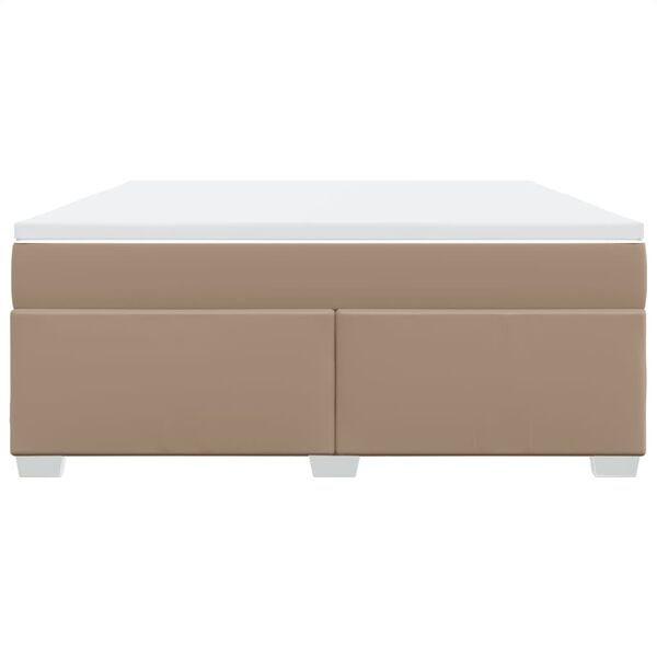 vidaXL Box spring postel s matrac&iacute; cappuccino 180 x 200 cm uměl&aacute; kůže