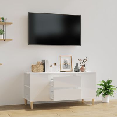 vidaXL TV skříňka bílá vysoký lesk 102 x 44,5 x 50 cm kompozitní dřevo