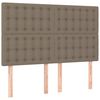 vidaXL Box spring postel s matrac&iacute; a LED taupe 140x190 cm textil