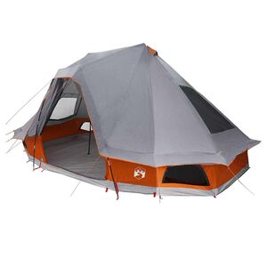 vidaXL Tipi stan se střechou &Scaron;ed&aacute; a oranžov&aacute; 466 x 310 x 240 cm taft