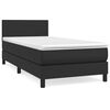 vidaXL Box spring postel s matrac&iacute; čern&aacute; 90x200 cm uměl&aacute; kůže