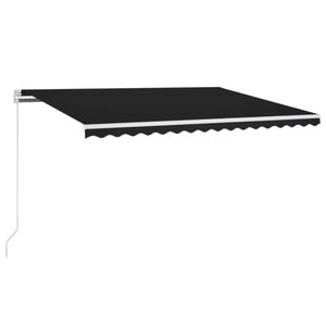 vidaXL Ručně zatahovac&iacute; mark&yacute;za s LED světlem 400 x 300 cm antracitov&aacute;
